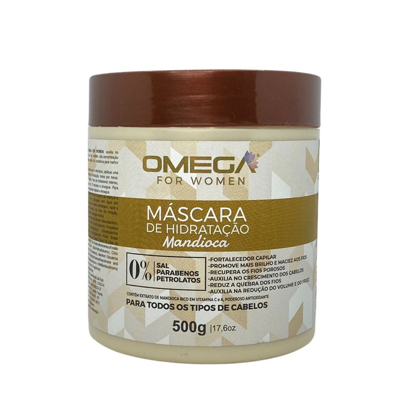 Kit Capilar Mandioca Shampoo Condicionador 1L E Máscara OmegaHair