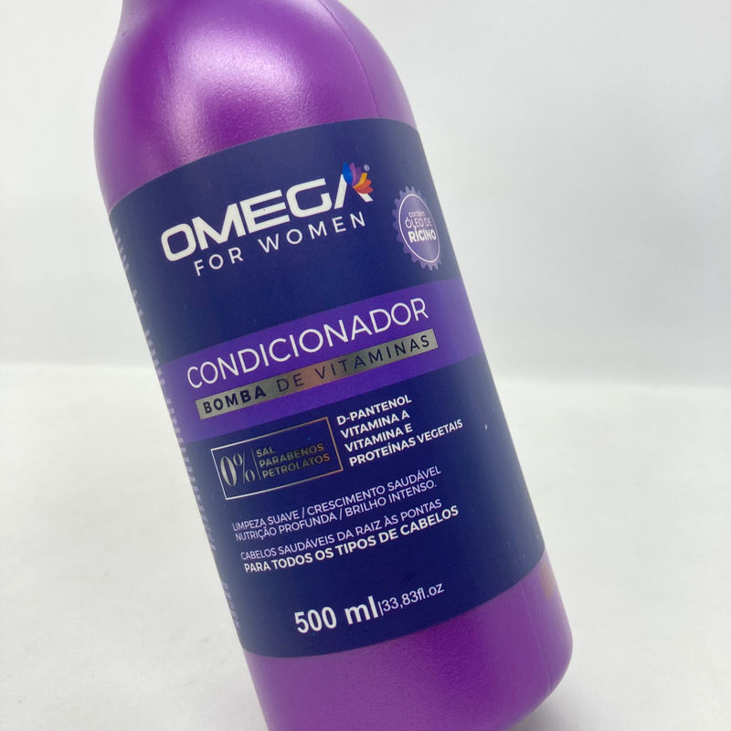 Condicionador Bomba de Vitaminas 500ml Omega Hair Fardo 6 Unidades