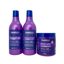 Kit Capilar Bomba de Vitaminas Shampoo + Condicionador + Máscara 500g Omega Hair