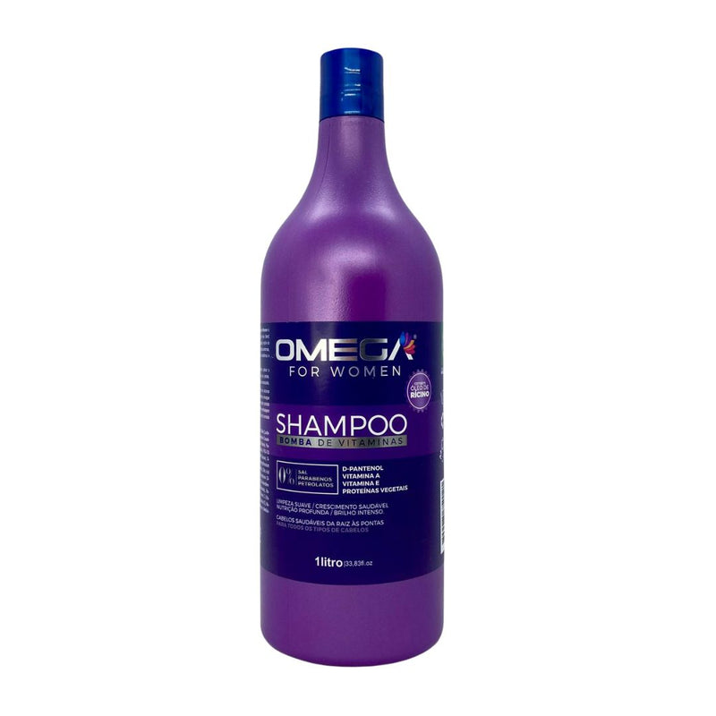 Shampoo Bomba de Vitaminas 1L Omega Hair Fardo 6 Unidades