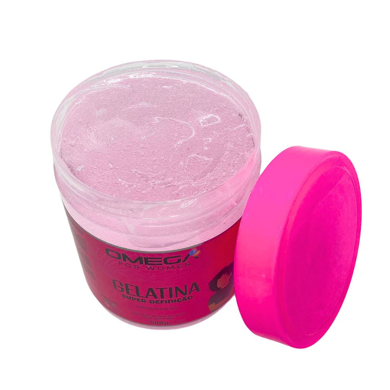 Gelatina Super Definição 500g Omega Hair Fardo 6 Unidades