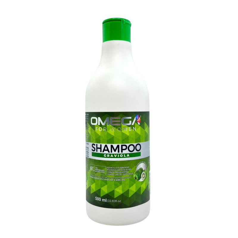 Kit Capilar Regenerador E Fortalecedor Graviola Shampoo Condicionador Máscara 500ml OmegaHair