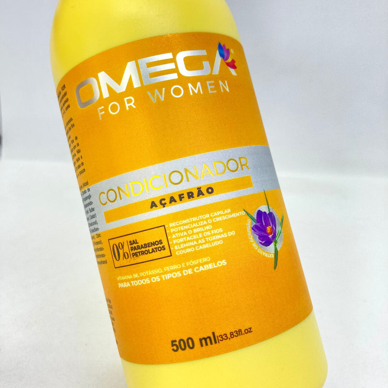 Condicionador Açafrão 500ml Omega Hair Fardo 6 Unidades