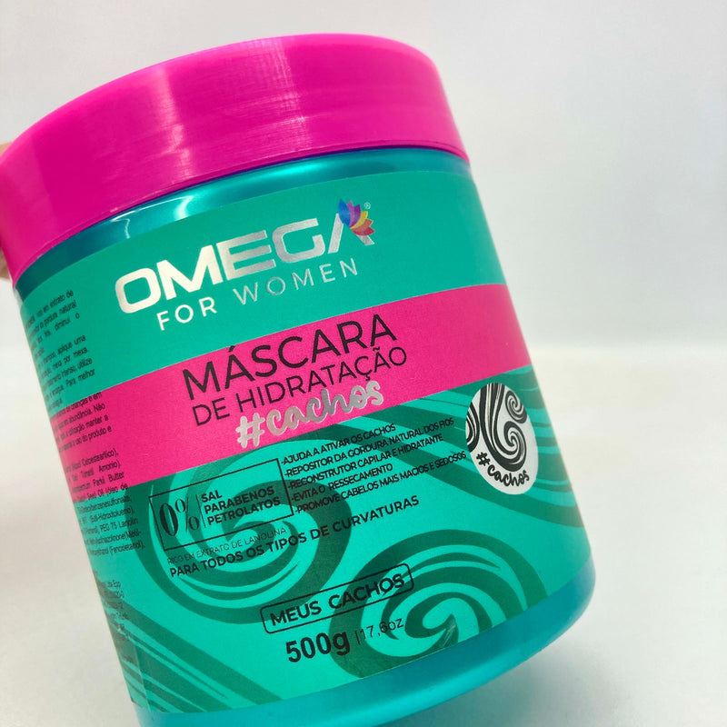 Kit Capilar Cachos Shampoo 1L e Máscara Omega Hair