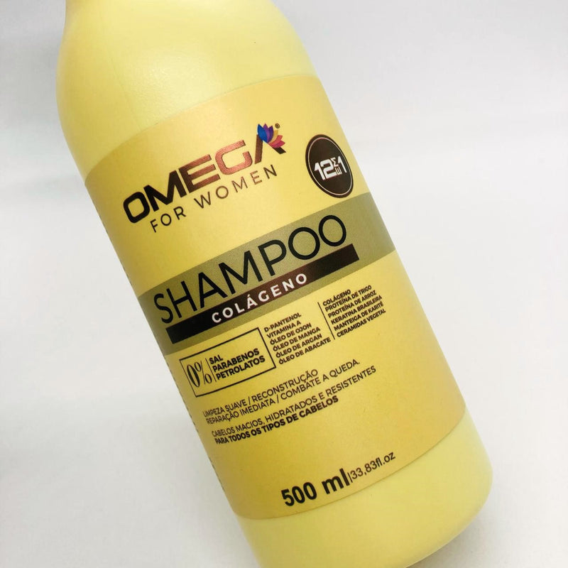 Kit Capilar Colágeno Shampoo E Condicionador 500g OmegaHair