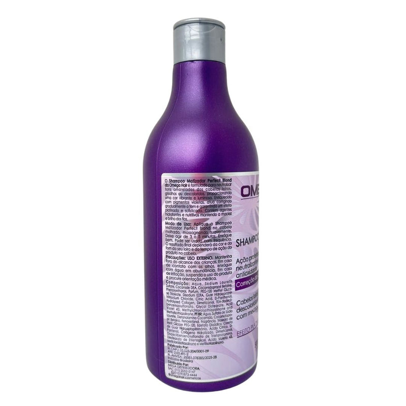 Kit Matizador Perfect Blond Shampoo Condicionador 500ml e Máscara 300g Omega Hair