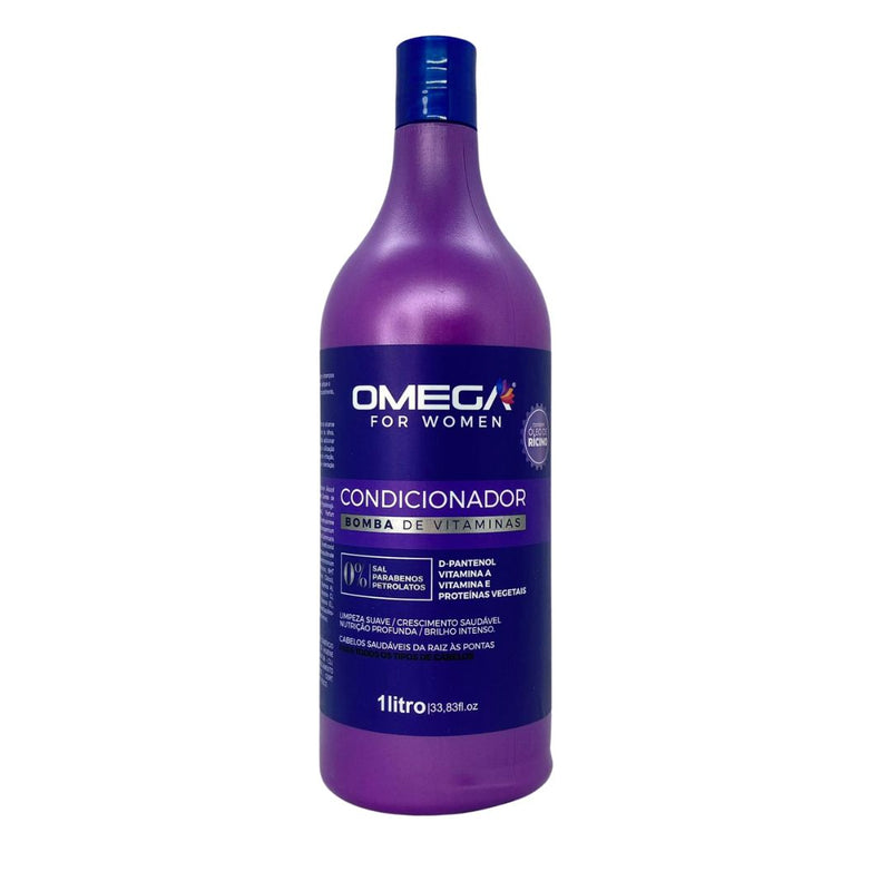 Condicionador Bomba de Vitaminas 1L Omega Hair Fardo 6 Unidades