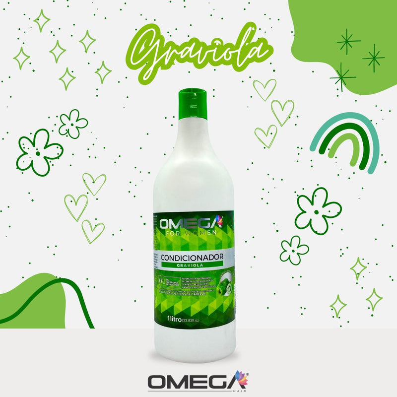 Condicionador Graviola 1L Omega Hair Fardo 6 Unidades
