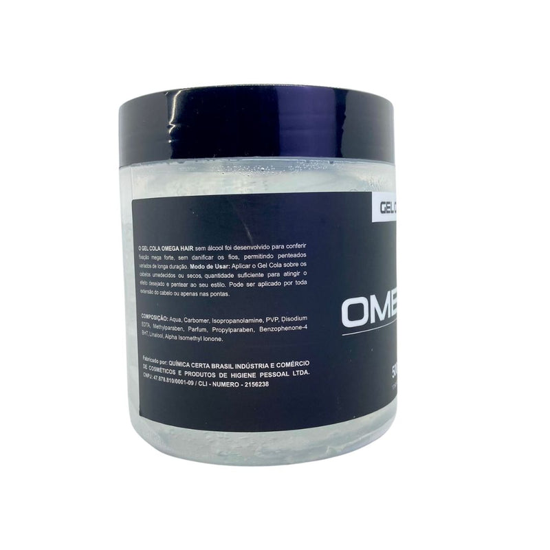 Gel Cola Omega Hair 500g Fardo 12 Unidades