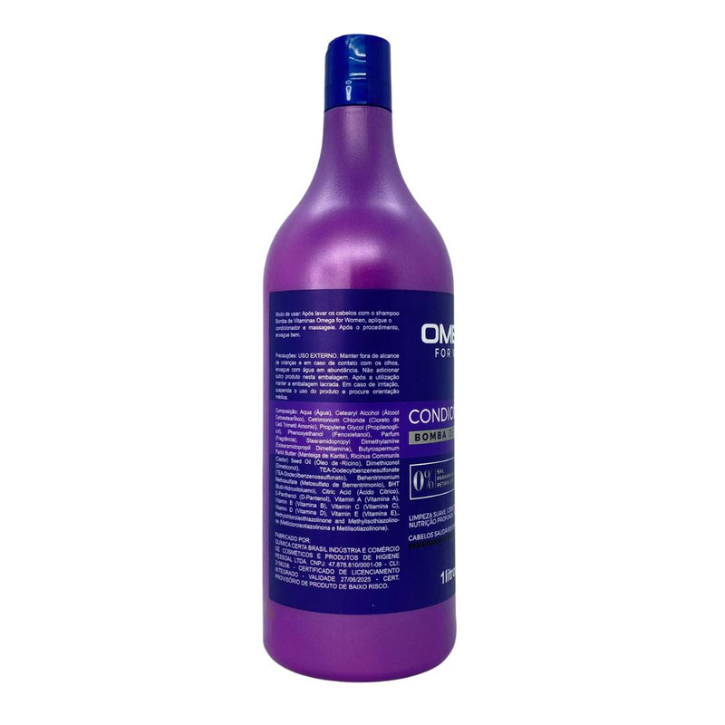 Condicionador Bomba de Vitaminas 1L Omega Hair Fardo 6 Unidades