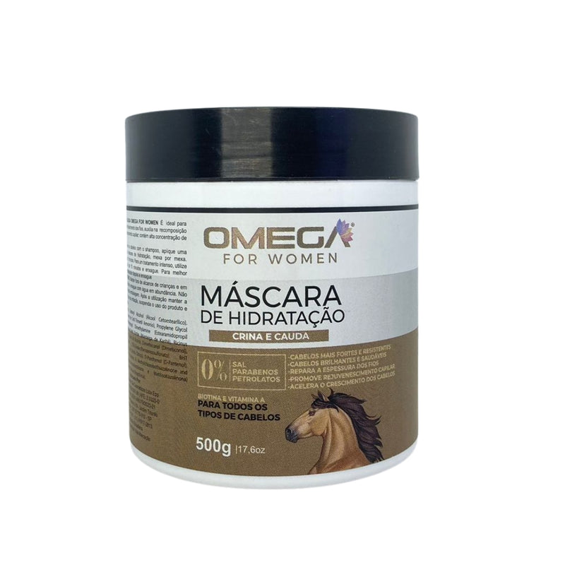 Kit Capilar Crina e Cauda Shampoo Condicionador e Máscara 500g OmegaHair
