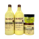 Kit Hidratante Colágeno Shampoo e Condicionador 1L + Máscara + Esfoliante Corporal Omega Hair