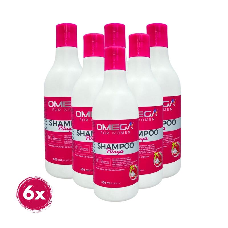 Shampoo Pitaya 500ml Omega Hair Fardo 6 Unidades