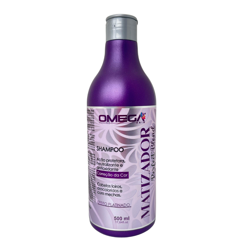 Kit Matizador Perfect Blond Shampoo e Máscara 500ml Omega Hair