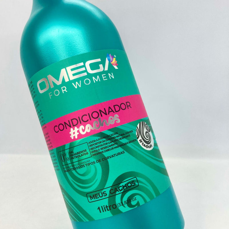 Condicionador Cachos 1L Omega Hair Fardo 6 Unidades