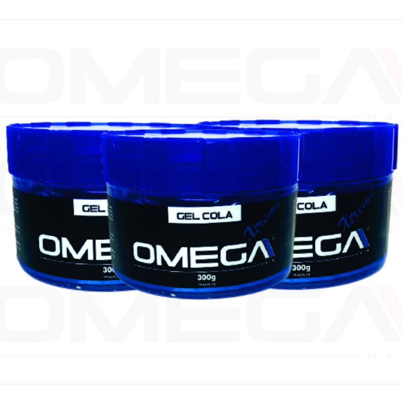 Gel Cola Xtreme Omega Hair 300g - 3 Unidades