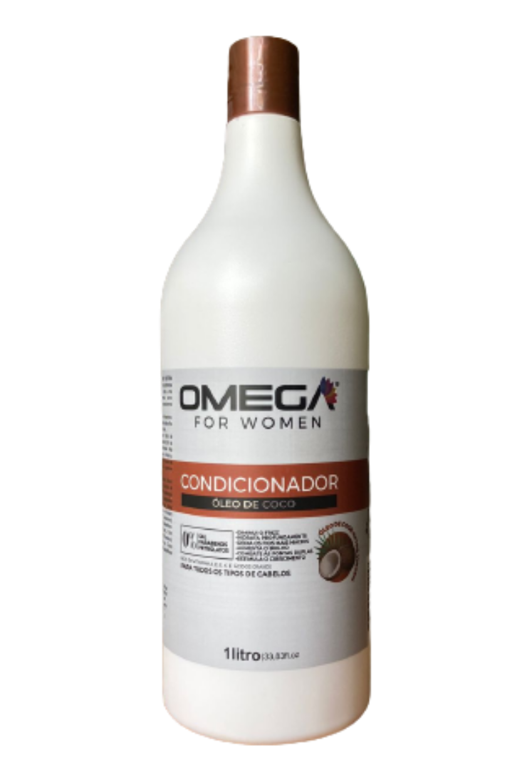 Kit Capilar Óleo De Coco Shampoo Condicionador 1L E Máscara OmegaHair