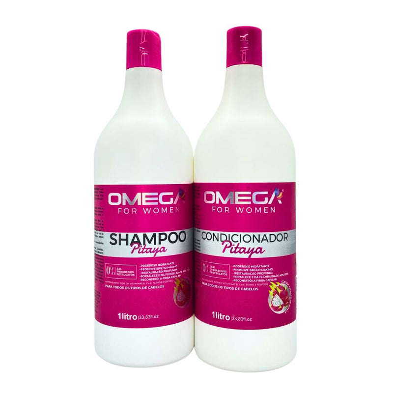 Kit Hidratante De Pitaya Shampoo E Condicionador 1L OmegaHair