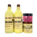 Kit Hidratante Colágeno Shampoo e Condicionador 1L + Máscara + Esfoliante Corporal Omega Hair