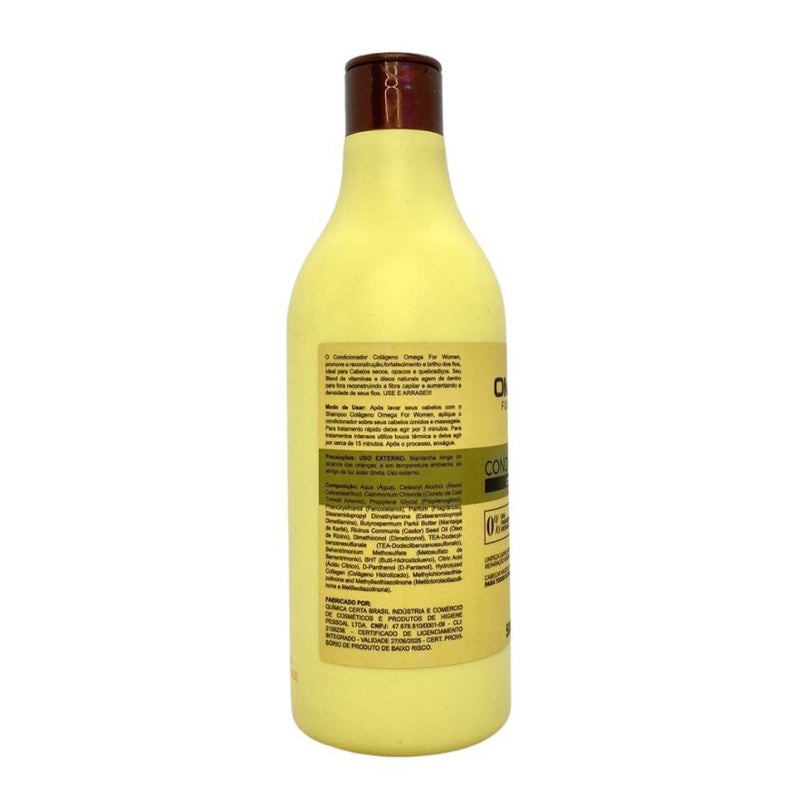 Condicionador Colágeno 500ml Omega Hair Fardo 6 Unidades