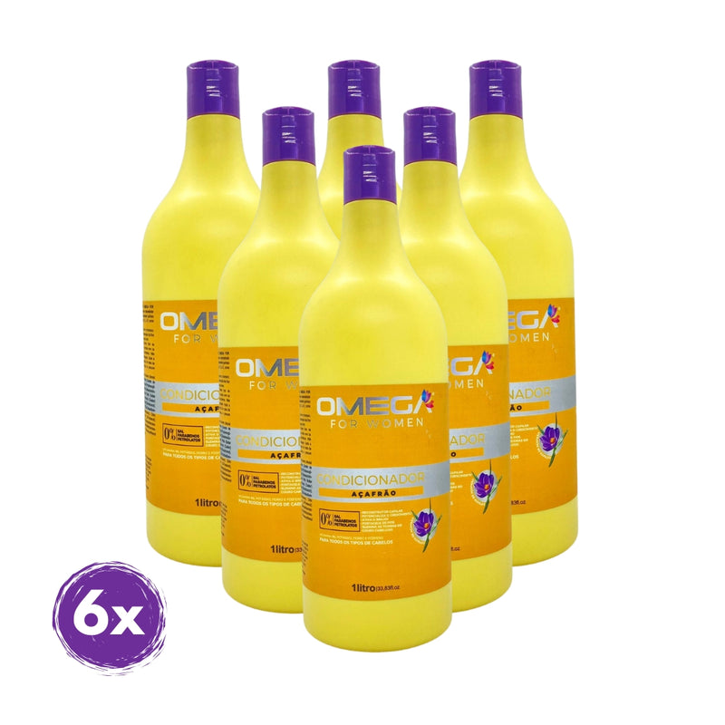 Condicionador Açafrão 1L Omega Hair Fardo 6 Unidades