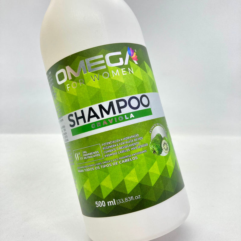 Kit Capilar Regenerador E Fortalecedor Graviola Shampoo Condicionador 500ml OmegaHair