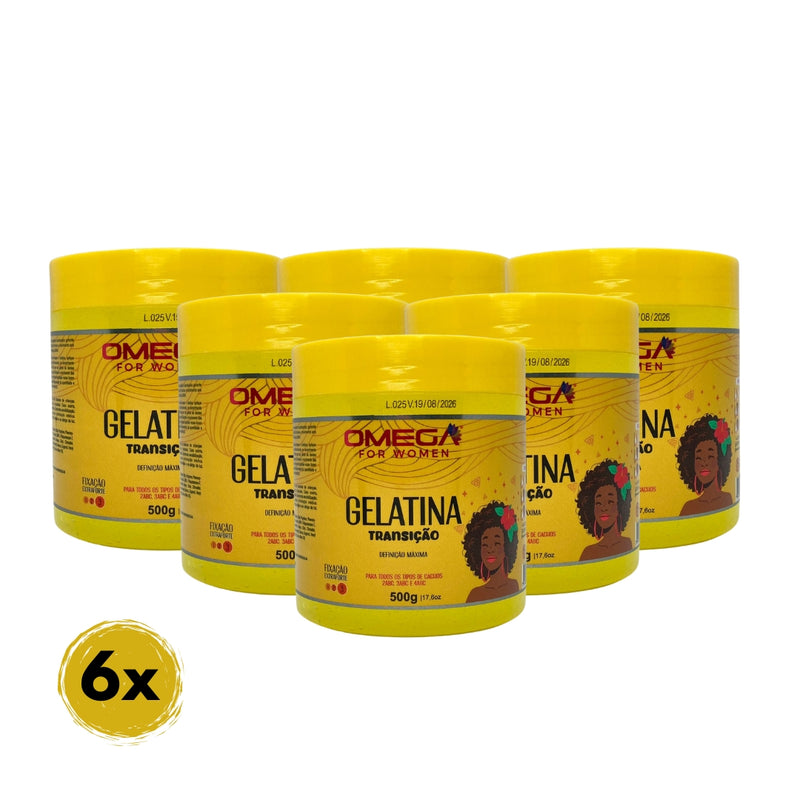 Gelatina Transição 500g Omega Hair Fardo 6 Unidades