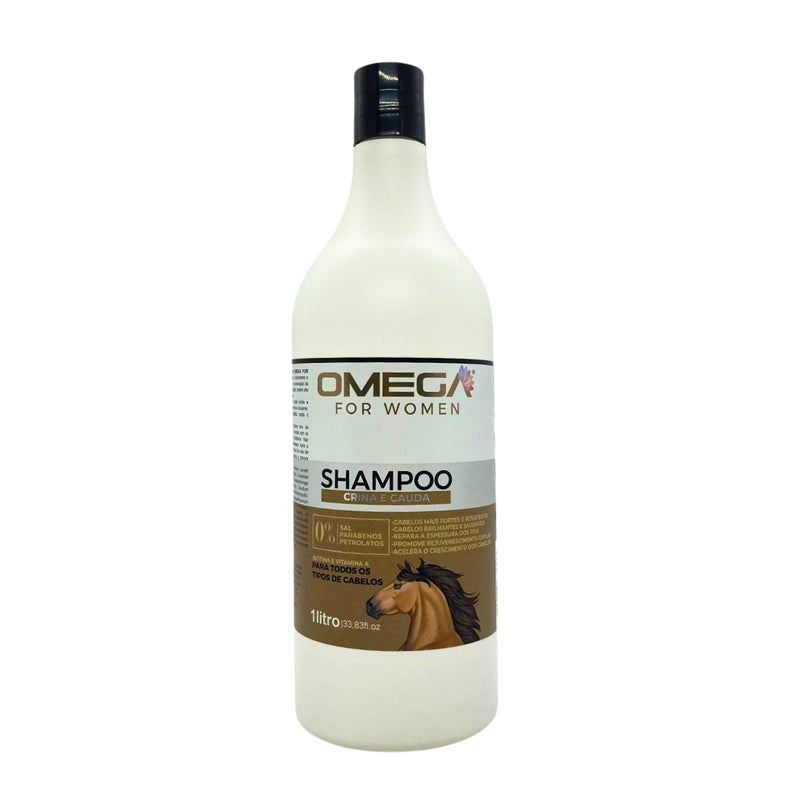 Kit Capilar Crina e Cauda Shampoo Condicionador 1L e Mascara OmegaHair