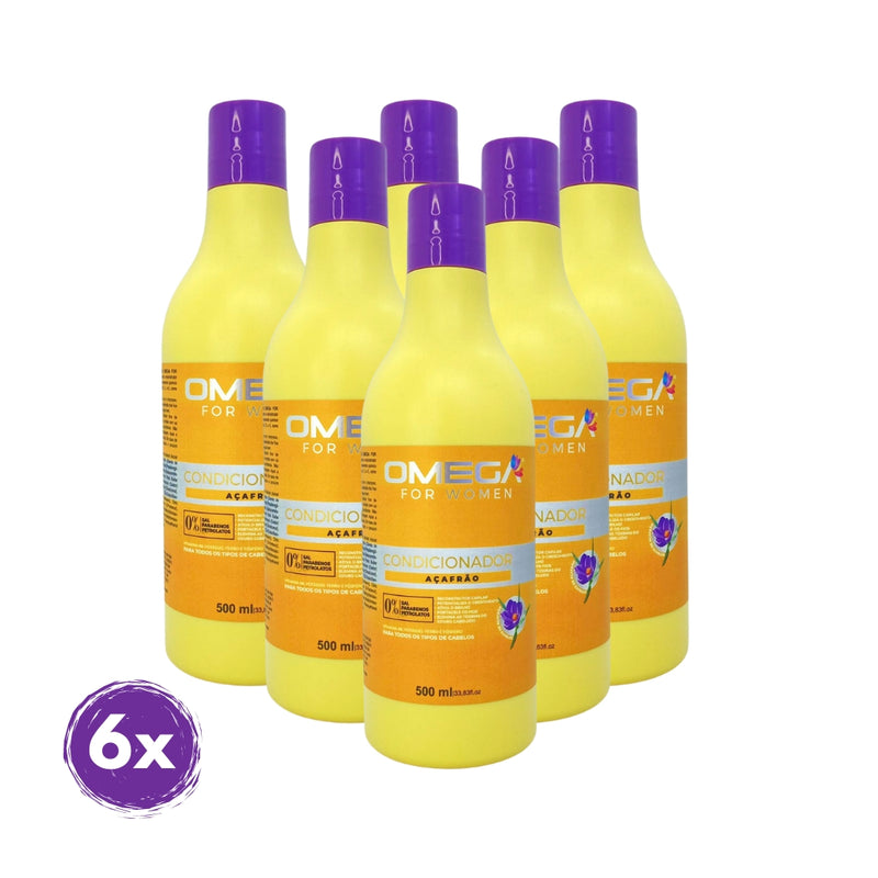 Condicionador Açafrão 500ml Omega Hair Fardo 6 Unidades