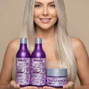 Kit Matizador Perfect Blond Shampoo e Condicionador 500ml + Máscara + Reparador de Pontas Omega Hair