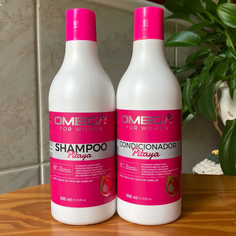 Kit Hidratante De Pitaya Shampoo E Condicionador 500ml OmegaHair