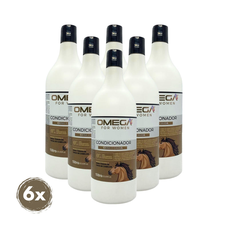 Condicionador Crina e Cauda 1L Omega Hair Fardo 6 Unidades