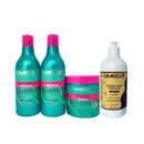Kit Cachos Shampoo + Condicionador + Máscara + Creme de Pentear 500g Omega Hair