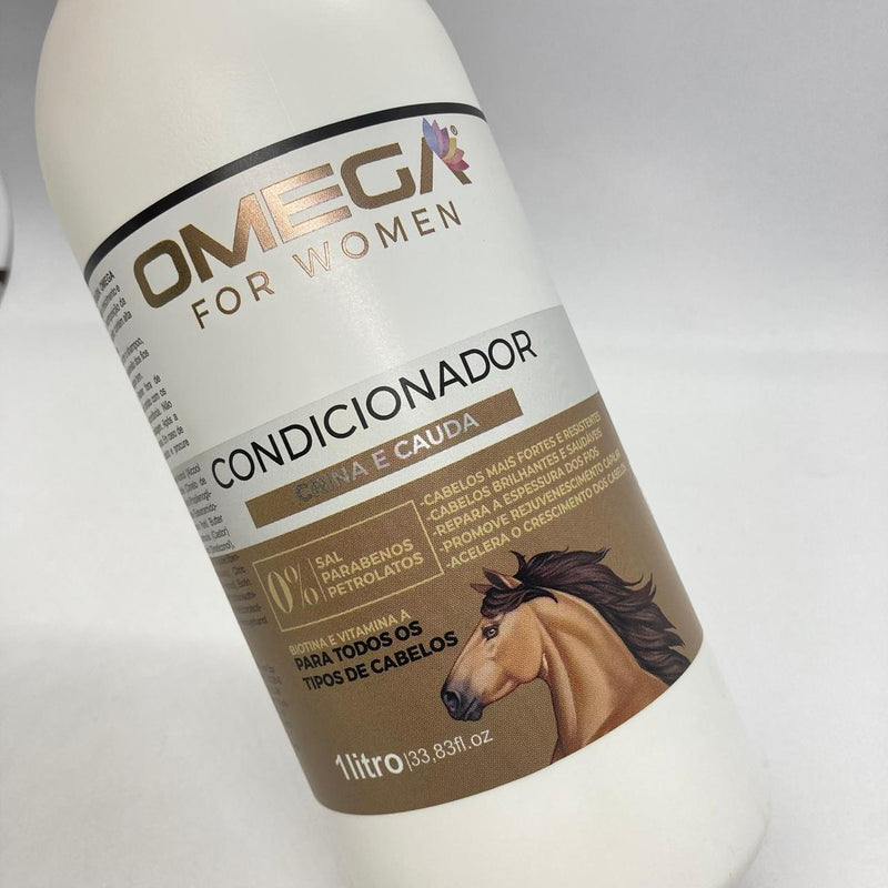 Condicionador Crina e Cauda 1L Omega Hair Fardo 6 Unidades