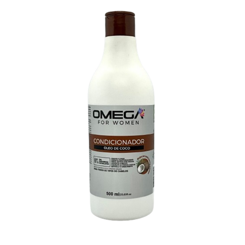 Kit Shampoo E Condicionador Óleo De Coco 500ml OmegaHair