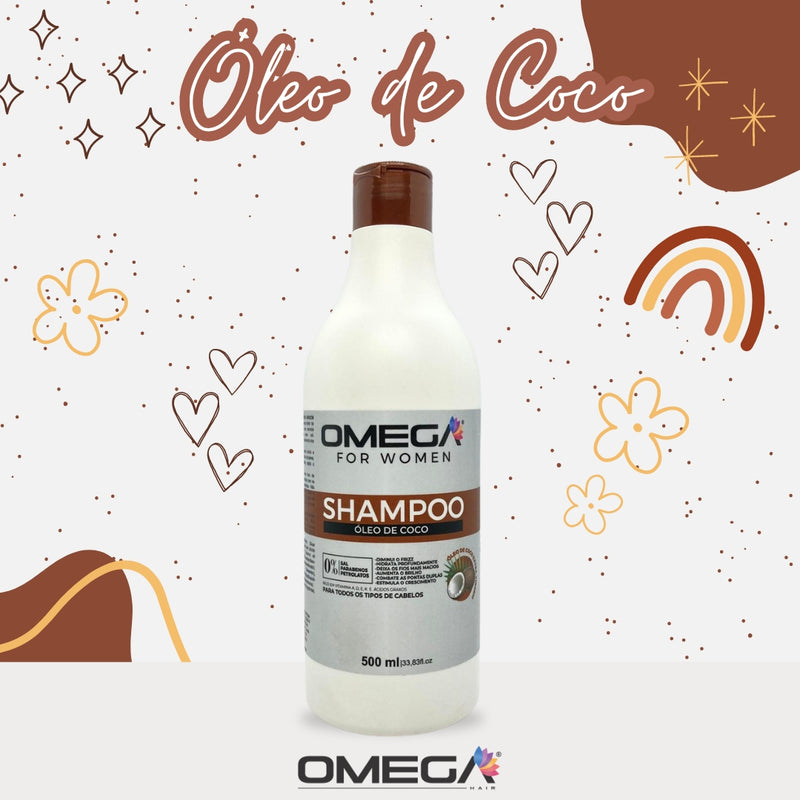 Shampoo Óleo De Coco 500ml Omega Hair