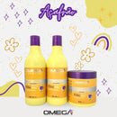 Kit Reconstrutor Açafrão Shampoo, Condicionador E Máscara 500g OmegaHair