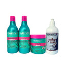 Kit Cachos Shampoo + Condicionador + Máscara + Creme de Pentear 500g Omega Hair