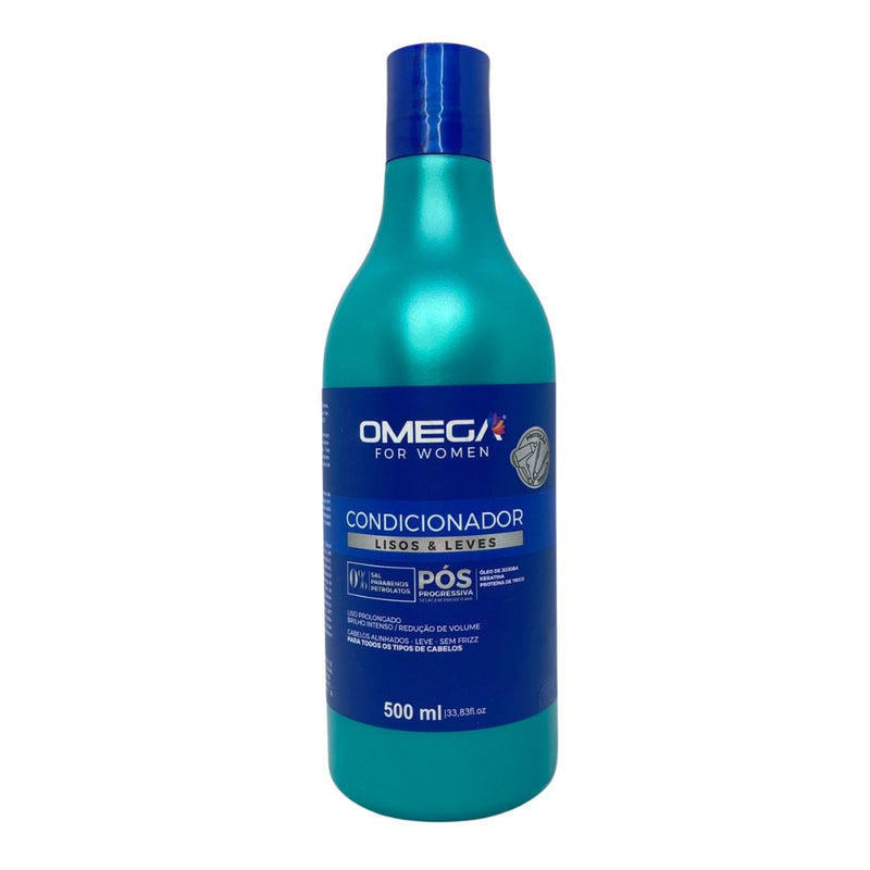 Kit Capilar Lisos e Leves Shampoo Condicionador e Mascara 500ml OmegaHair