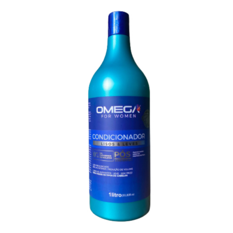 Kit Capilar Lisos E Leves Shampoo Condicionador 1L OmegaHair