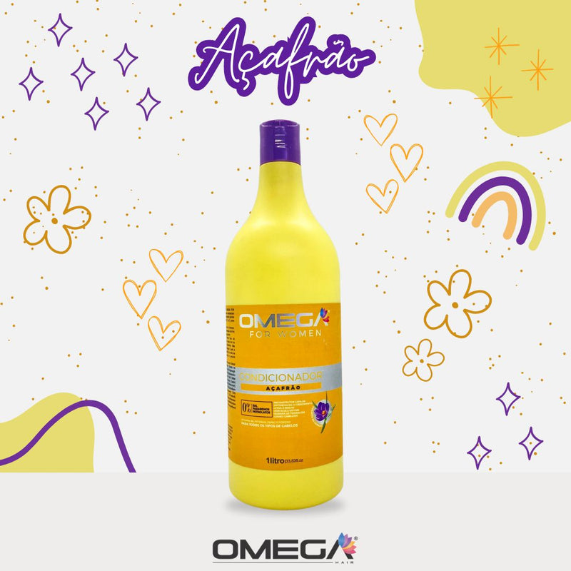 Condicionador Açafrão 1L Omega Hair Fardo 6 Unidades