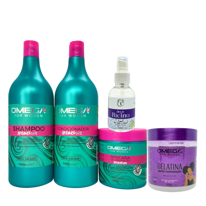 Kit Ativador de Cachos Alta Definição 1L OmegaHair - Super Formatação