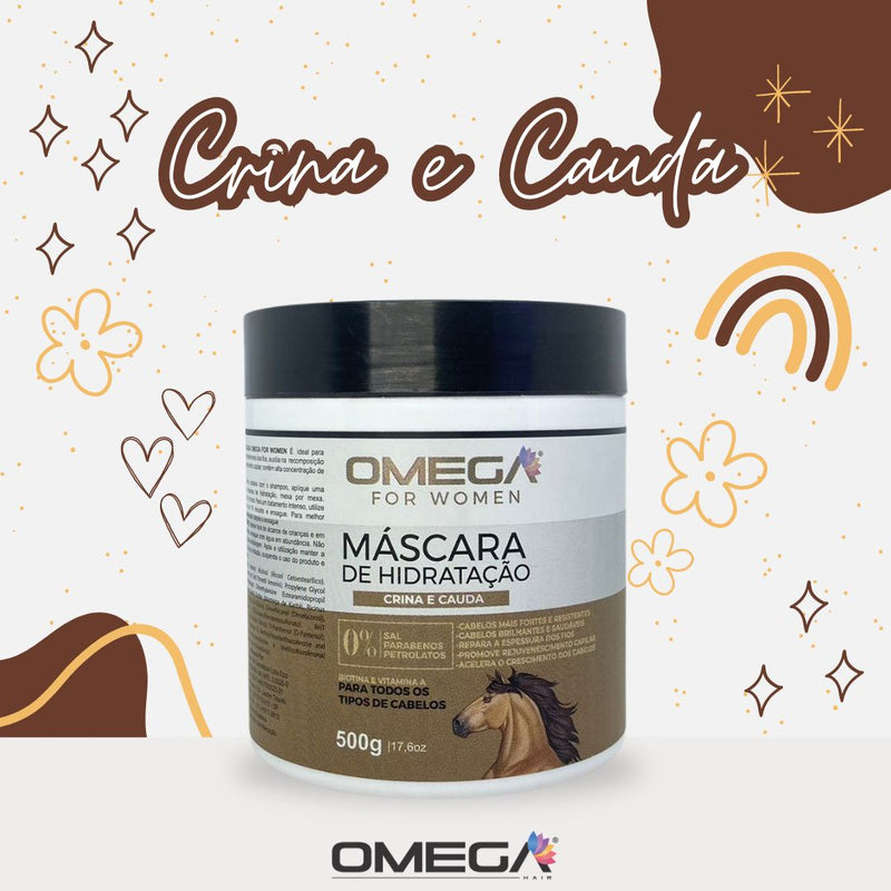 Mascara Capilar Crina e Cauda 500g Omega Hair