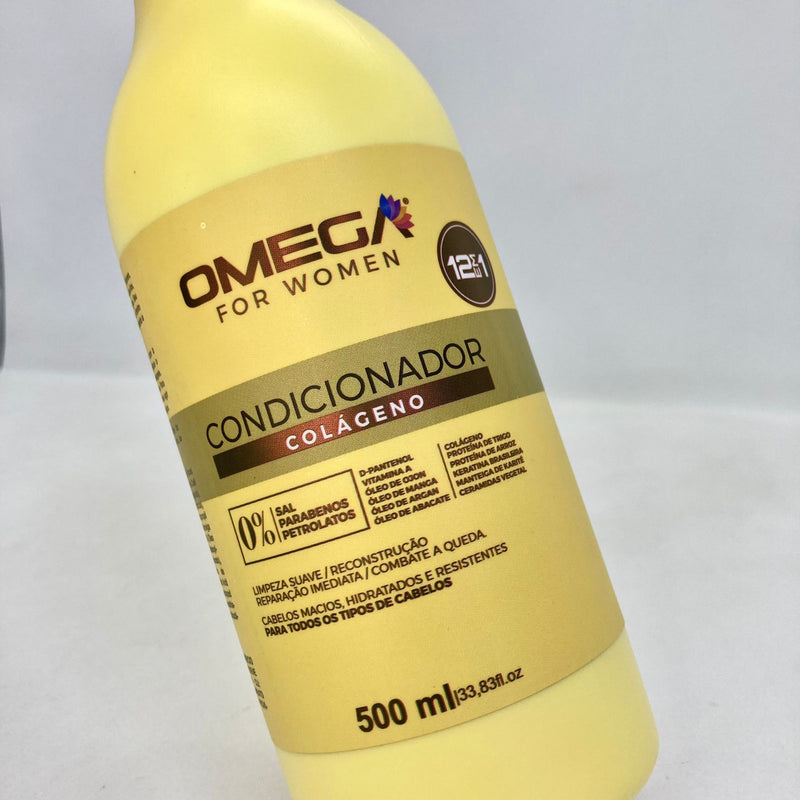 Kit Capilar Colágeno Shampoo E Condicionador 500g OmegaHair