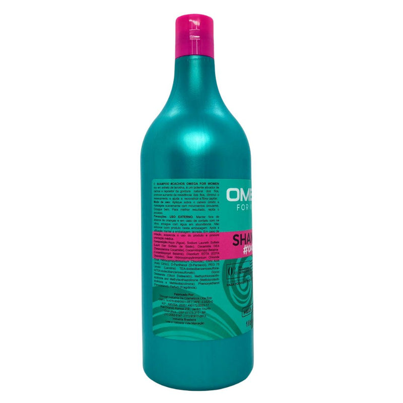 Shampoo Cachos 1L Omega Hair Fardo 6 Unidades
