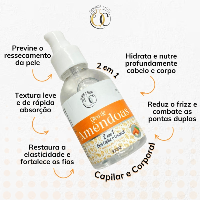 Óleo Capilar e Corporal Amêndoas 100ml Química Certa