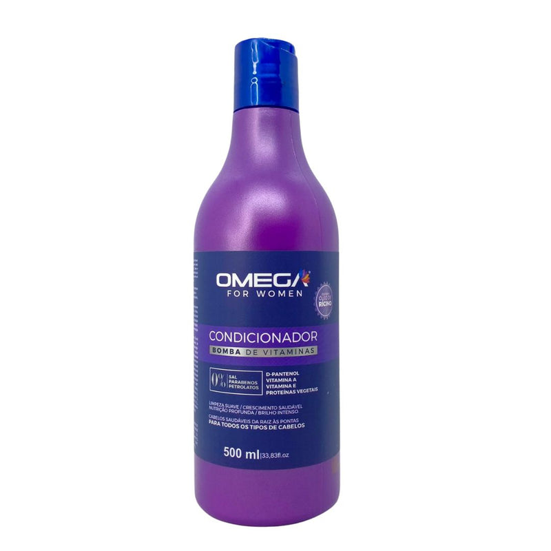 Condicionador Bomba de Vitaminas 500ml Omega Hair Fardo 6 Unidades