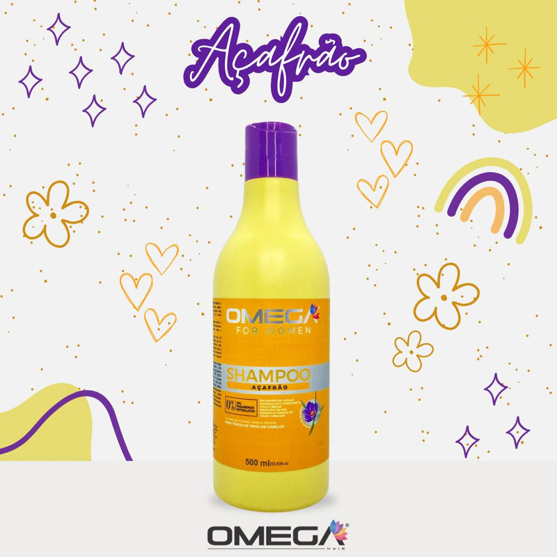 Shampoo Açafrão 500ml Omega Hair