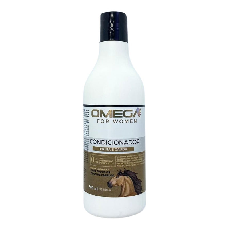 Kit Capilar Crina e Cauda Shampoo Condicionador e Máscara 500g OmegaHair