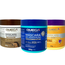 Kit Máscaras para Cronograma Capilar Intensivo - Hidratação Nutrição Reconstrução - Profissional Omega Hair - KIT 3